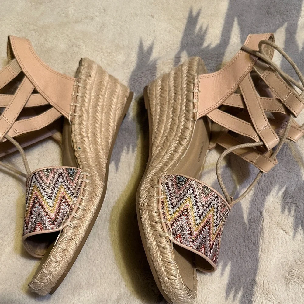Rockport Beige and Multicolor Espadrille Sandals